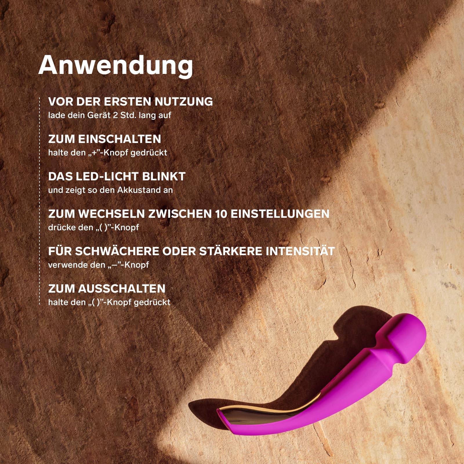 LELO SMART WAND 2 (Größe M) Wasserfester Massagestab (Massage für den ganzen Körper) Elektrischer Massager, Black