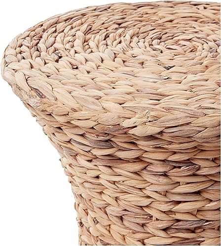 Miniatura 7 de Household Essentials White Wash - Mesa de mimbre de jacinto de agua tejida a mano