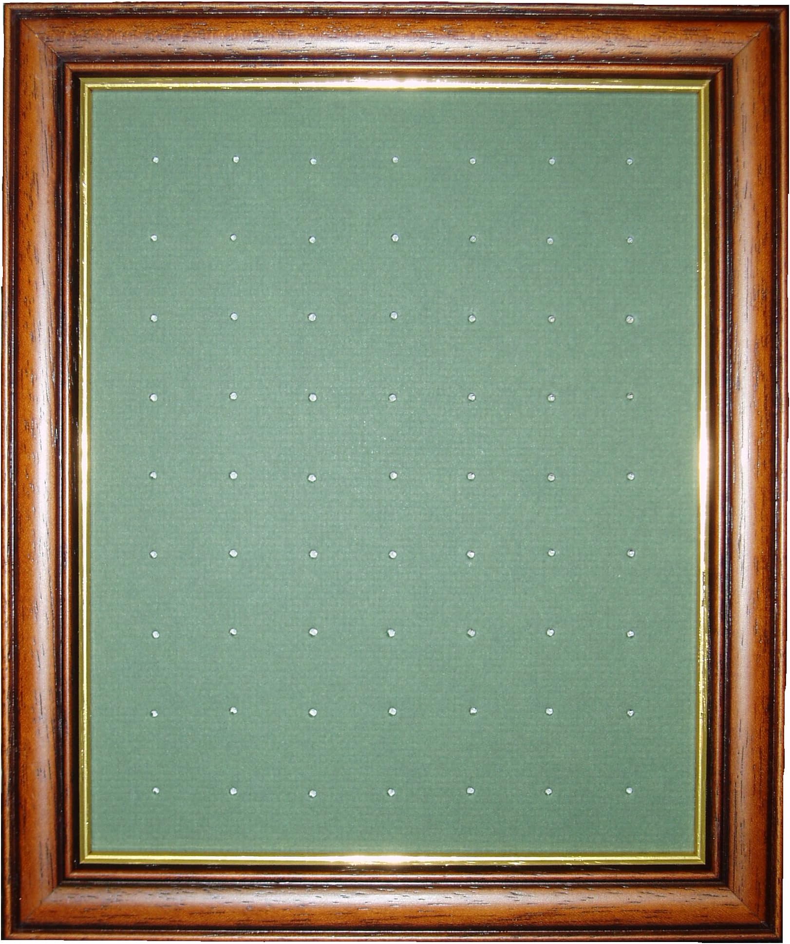 Golf Ball Marker Display Frame - For 63 Stem/Peg Markers - Mid Brown - Wall Hanging Only