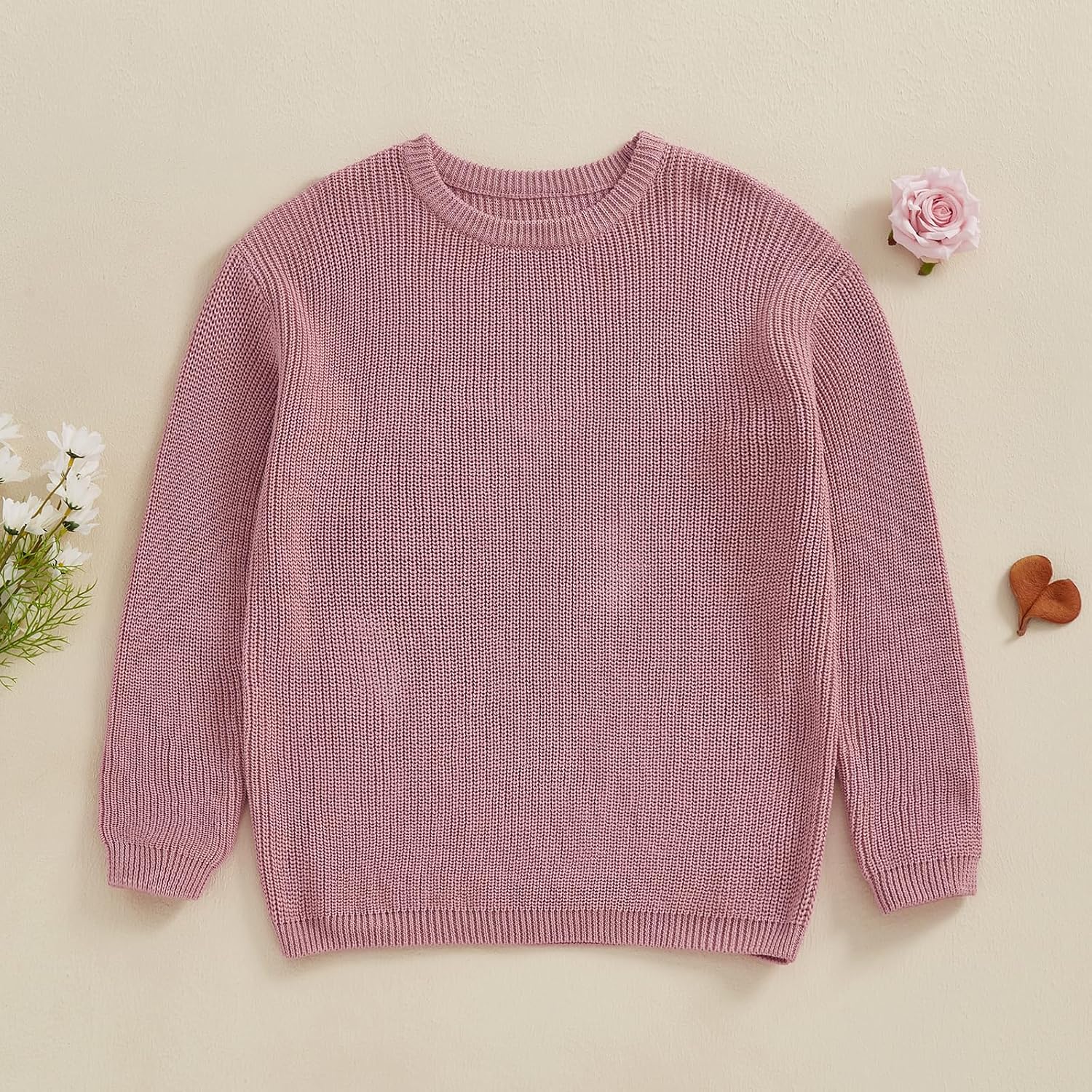 Mommy and Me Outfits Sweater Long Sleeve Crewneck Sweaters Family Matching Pullover Knitwear
