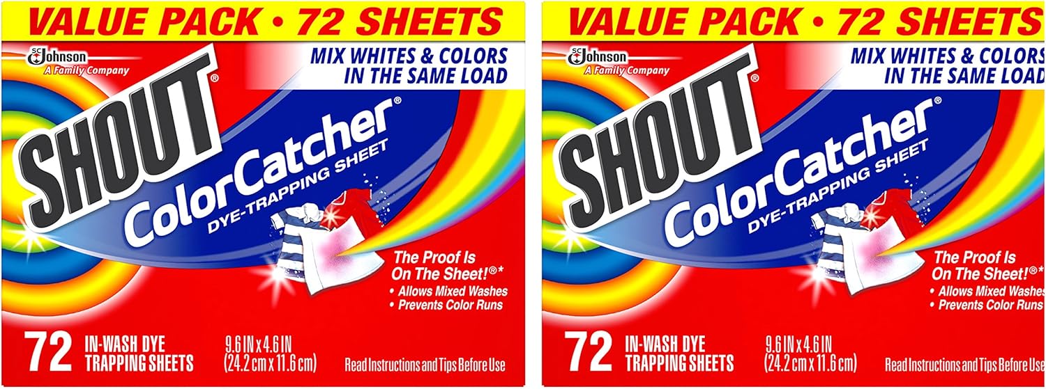 Shout Color Catcher Sheets for Laundry, Maintains Clothes Original Colors, 72 Count