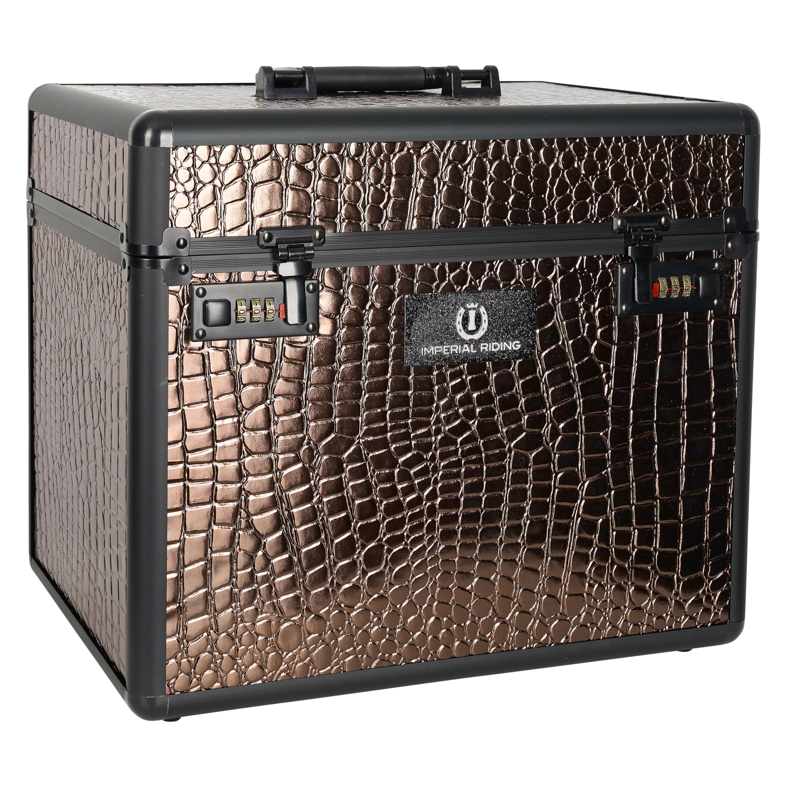 Imperial Riding Putzbox IRHShiny Brown-Brown Croco Putzkoffer mit Zahlenschloss