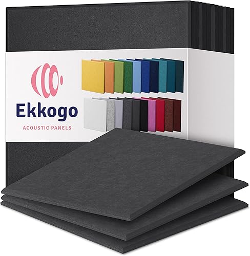 Miniatura 123 de Paneles insonorizantes de alta densidad para pared, forma cuadrada, paquete de 12 unidades de 12" x 12" x 0.4", color gris guijarro Gris (Pebble