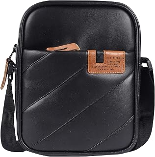 Gear Pleat Faux-Leather Messenger Sling Bag (Black) (MSGPLEAT00101) Price In India