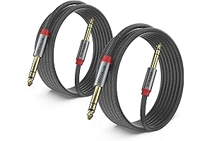 9.9ft/ 3m-2pack 1/4 inch Dual Balanced TRS Cable, Professional Audio Interconnect Cable,High-End...