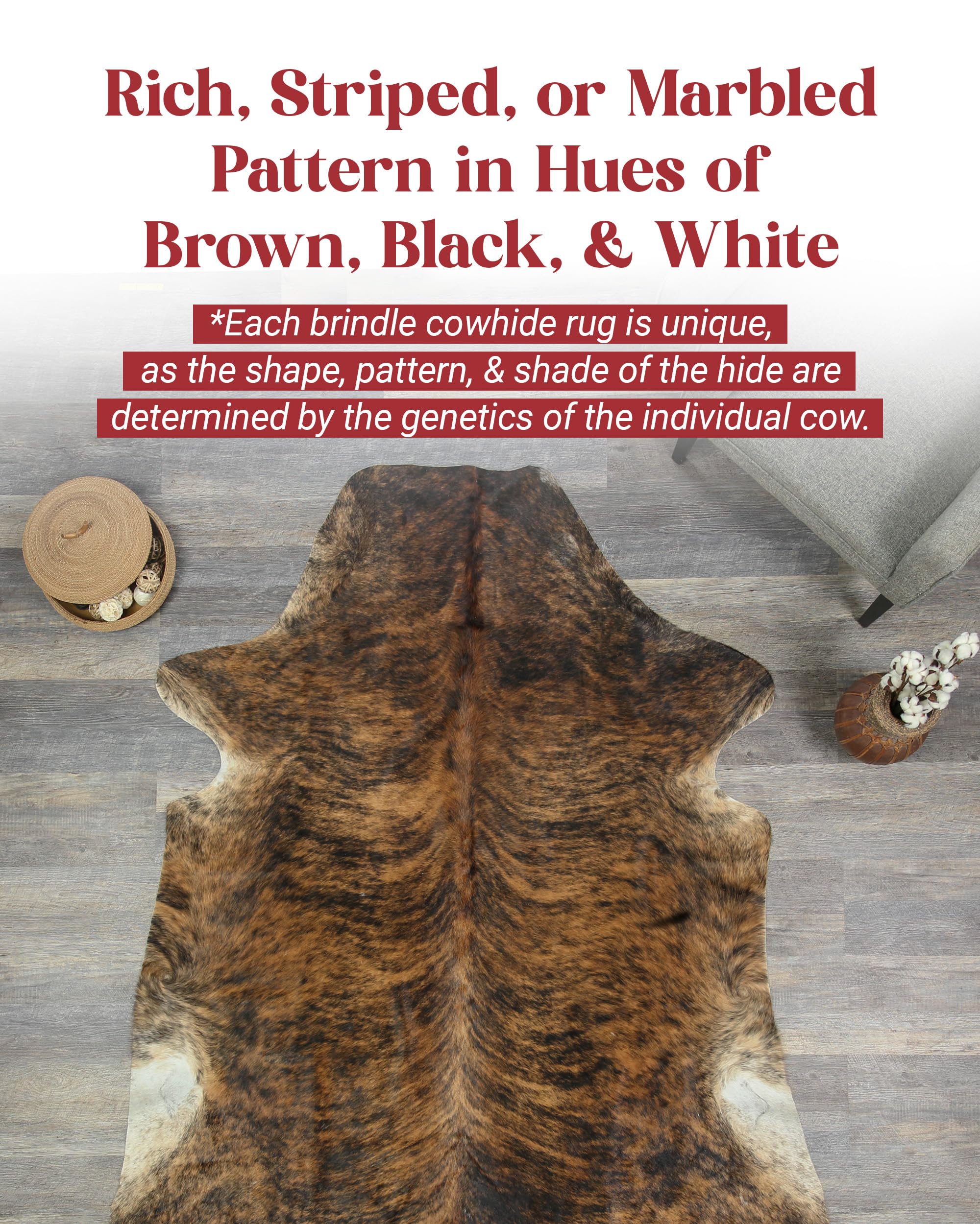 Amazon | HIDES BAZAAR Brindle 牛革ラグ プレミアム エキゾチック