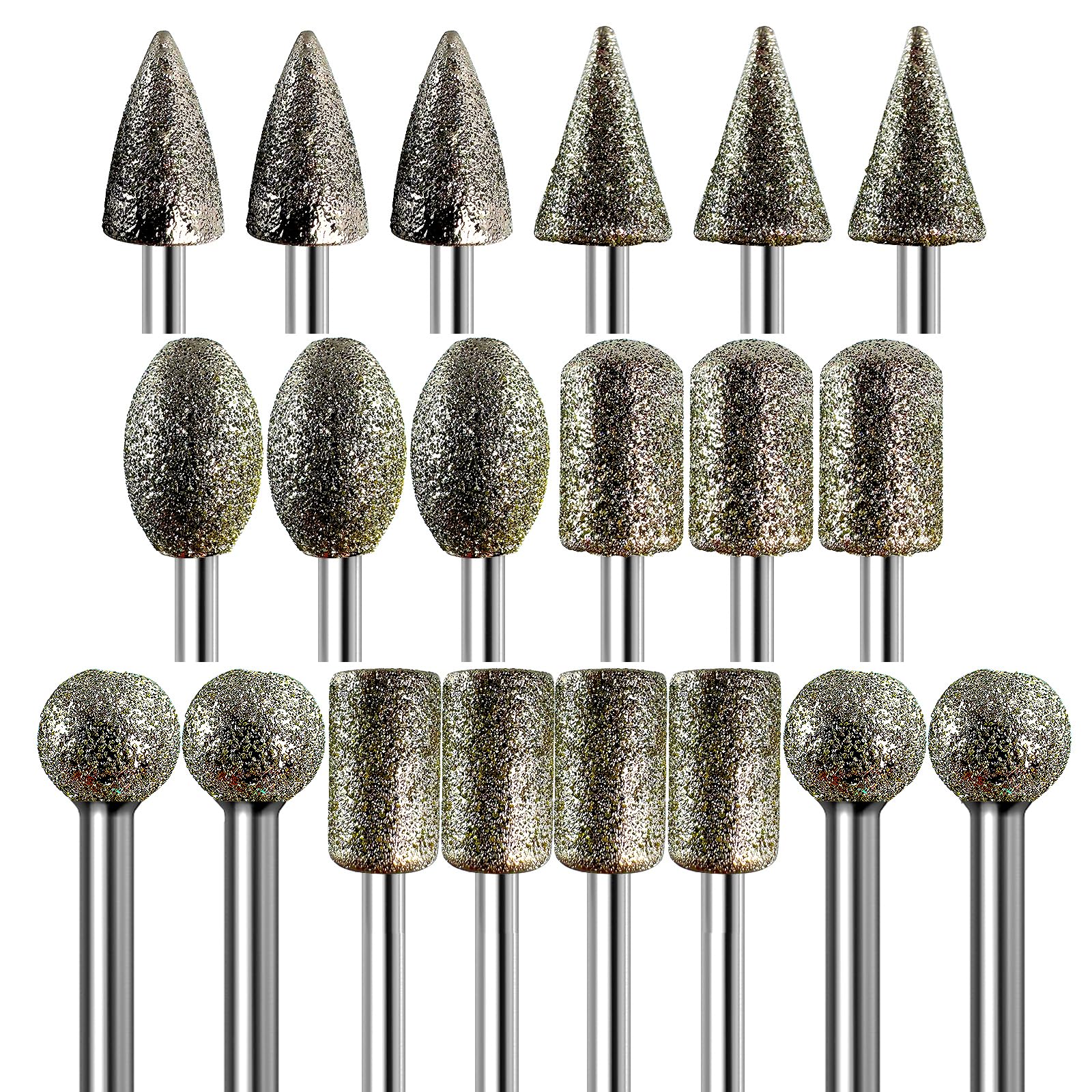 Diamond Grinder Bits for Dremel Tool Accessories, 20Pcs, 1/8