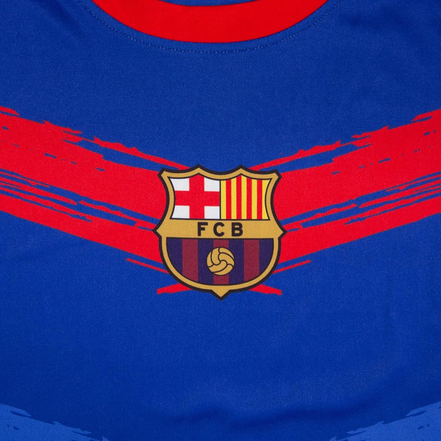 Icon Sports FC Barcelona Essential Game Day Tee - Officially Licensed Unisex Adult Short Sleeve Soccer Polyester T-Shirt Blue L