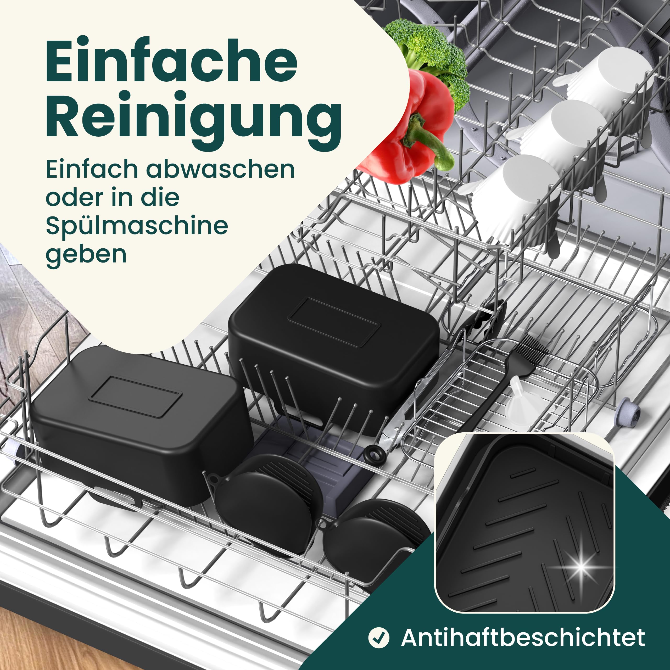 Ninja - Accesorio para freidora de aire caliente Ninja AF400EU 7,6 – 9,5 l, ajuste exacto y silicona más gruesa, libro electrónico con 150 recetas, accesorios para freidora de aire
