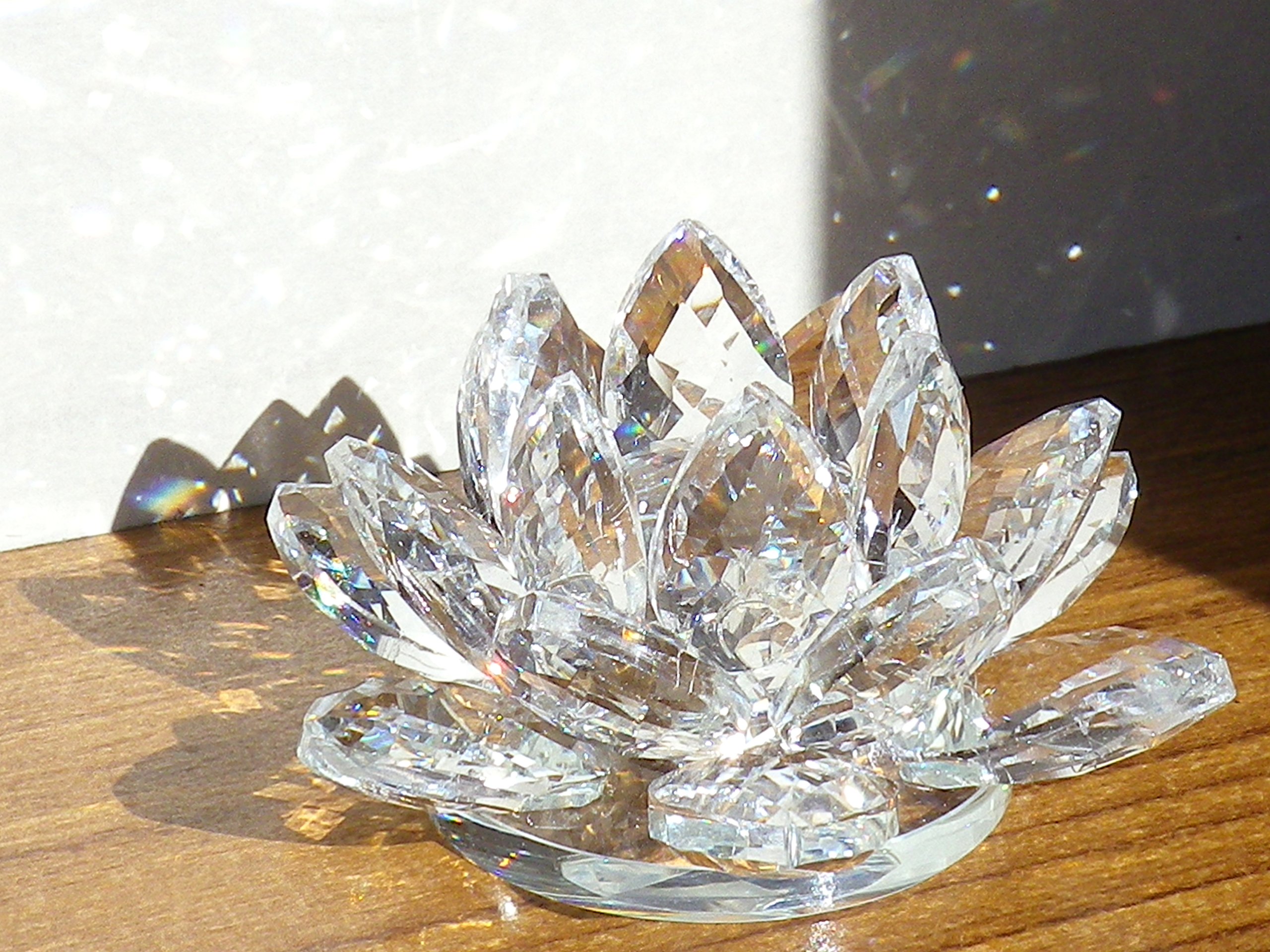 Amazon.co.jp: [KKD] クリスタル ガラス 置物 カラフル 蓮の花