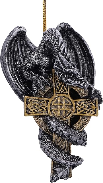 Nemesis Now Claus Festive Hanging Dragon Ornament, Gold, 11cm