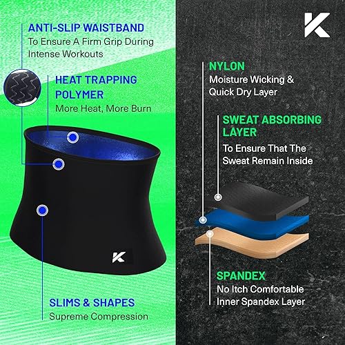 Miniatura 4 de Kewlioo Tónico de cintura que atrapa el calor para hombre, entrenador de cintura para hombres, cómodo y discreto, cinturón térmico para sauna