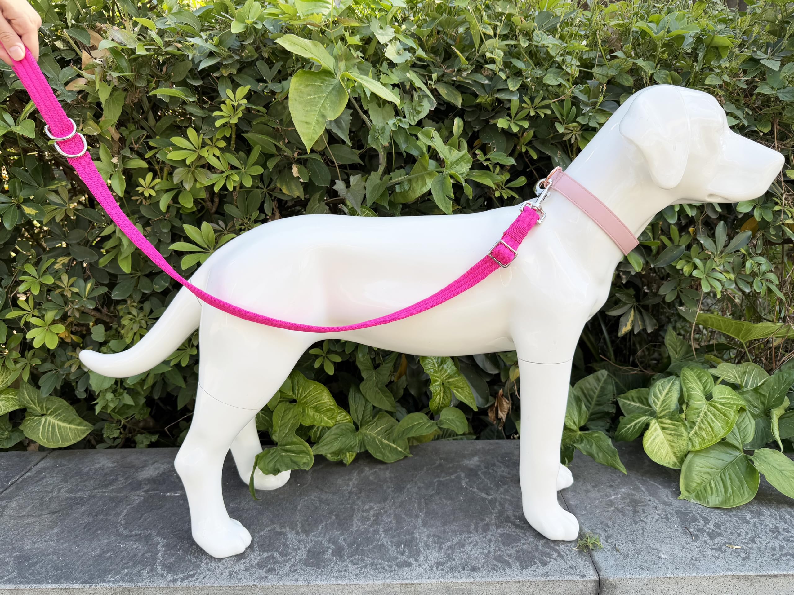 Dog Leash for Obedience Training and Easy to Use, Lightweight, Soft & Durable Adjustable and Easy to Clean for Small Medium Large Dog (Fuchsia, 0.7M-1M*2.5CM) - 3