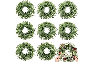 8 Pcs Christmas Window Outdoor Wreaths Faux Plain Wreaths for Decorating