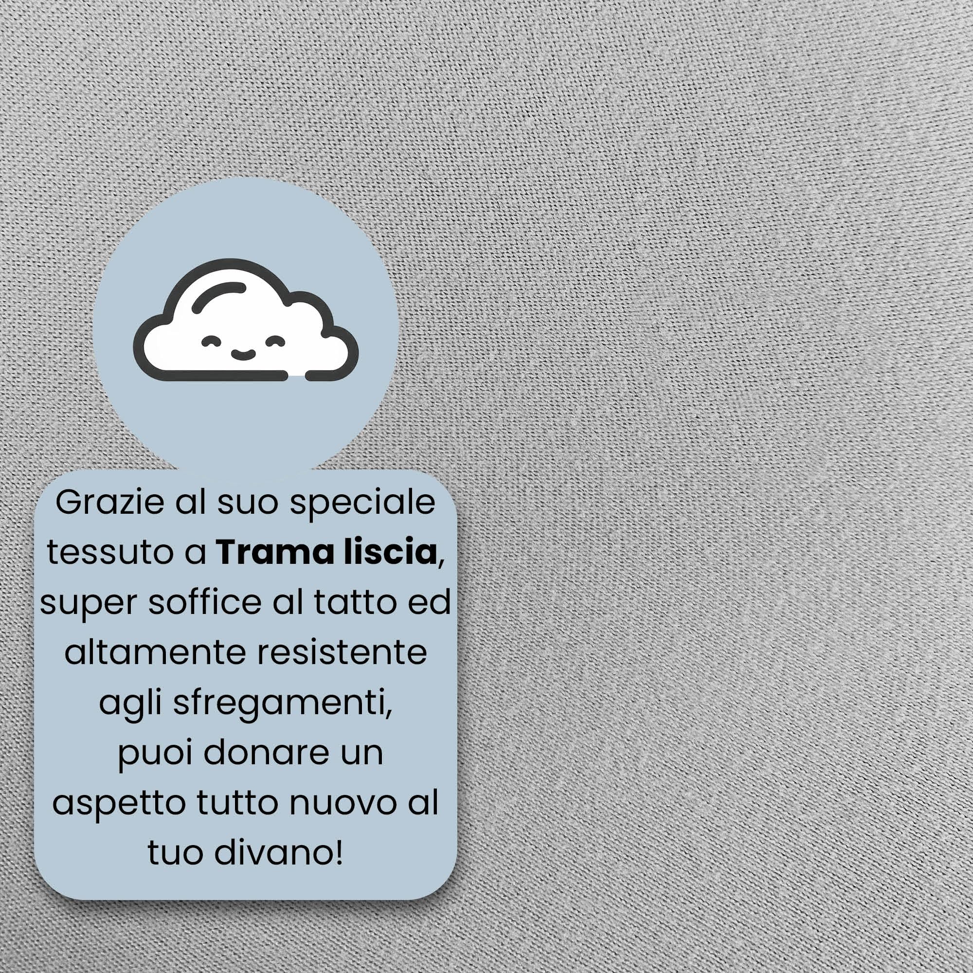 Italian Bed Linen Copridivano Elastico Dahlia – Proteggi Divano Elasticizzato 190–260 cm, 3 posti, Fodera Estensibile - Grigio Chiaro