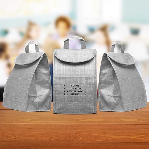 Miniatura 7 de DISCOUNT PROMOS Juego de 24 bolsas de almuerzo aisladas personalizadas con brillo paquete a granel personalizado soporte para comidas perfectas para