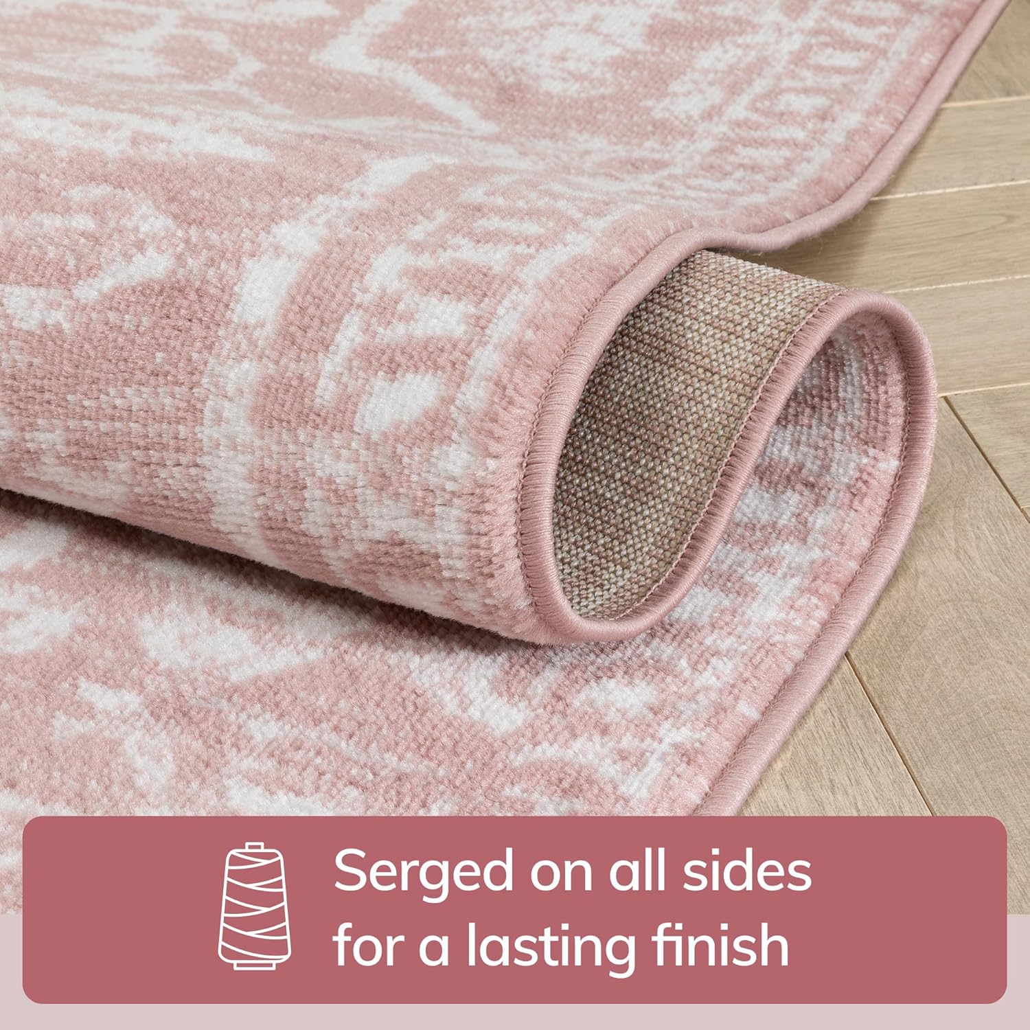 Well Woven Della Blush Vintage Medallion Pattern (7'3" X 9"3") Area Rug