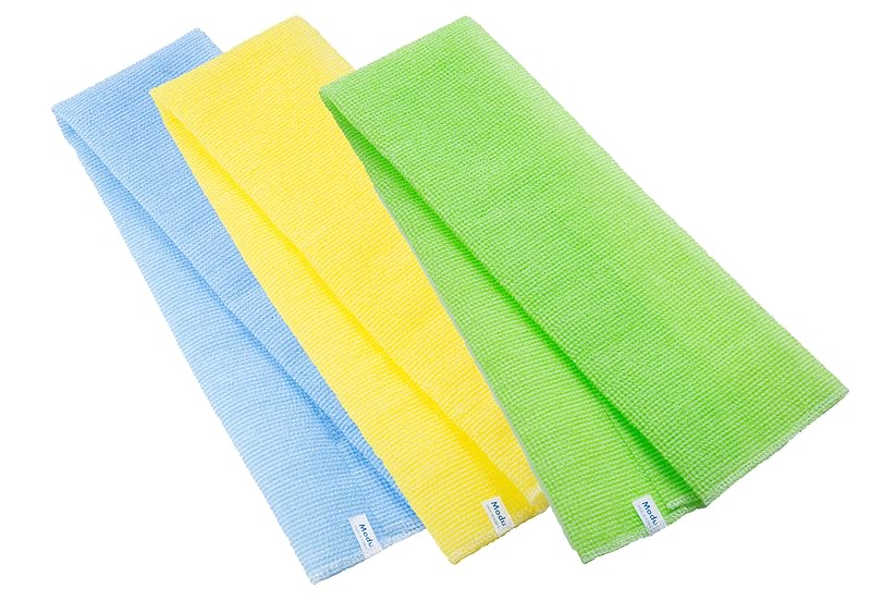 Modu Bucha de Banho Longa em Nylon, 3 Unidades, Cores Sky Blue, Yellow e Green