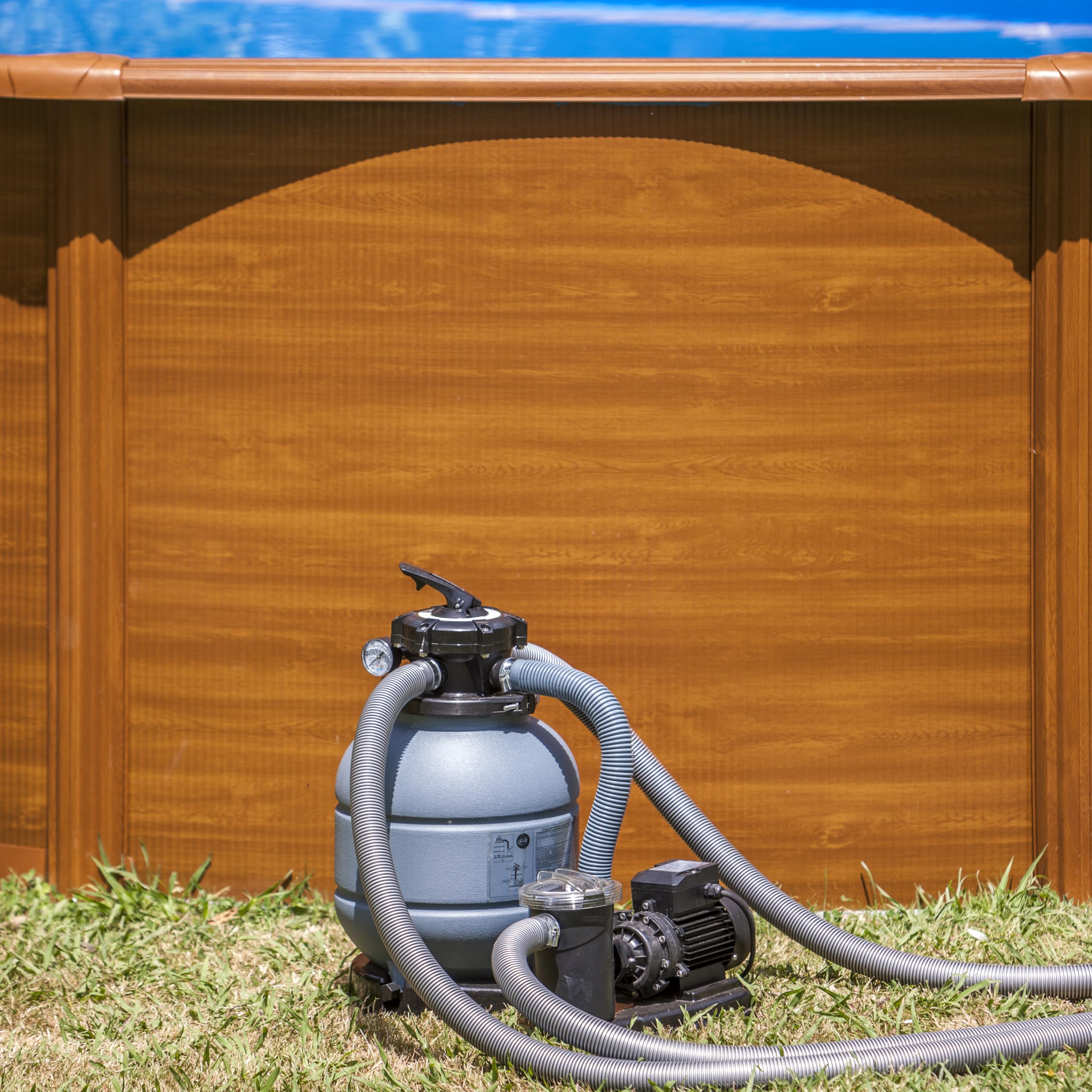 Gre FS320 - Filtro de Arena para Piscina incluye Pre-filtro. Para Piscinas Enterradas, Autoportantes o Elevadas de hasta 4.000 L, con 180 W de potencia