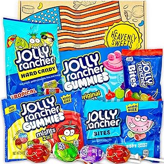 American Jolly Ranchers Candy Gift Box Selection - USA Jolly Rancher Hard Candy & Chewy Candy - Gift Hamper for Birthday, Valentine Gift for Him Her - Heavenly Sweets