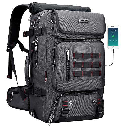 WITZMAN Carry on Travel Backpack for Men Duffle Bag Fits 16' Laptop | Nylon 3 in 1 Luggage Duffle Bag with USB Charging