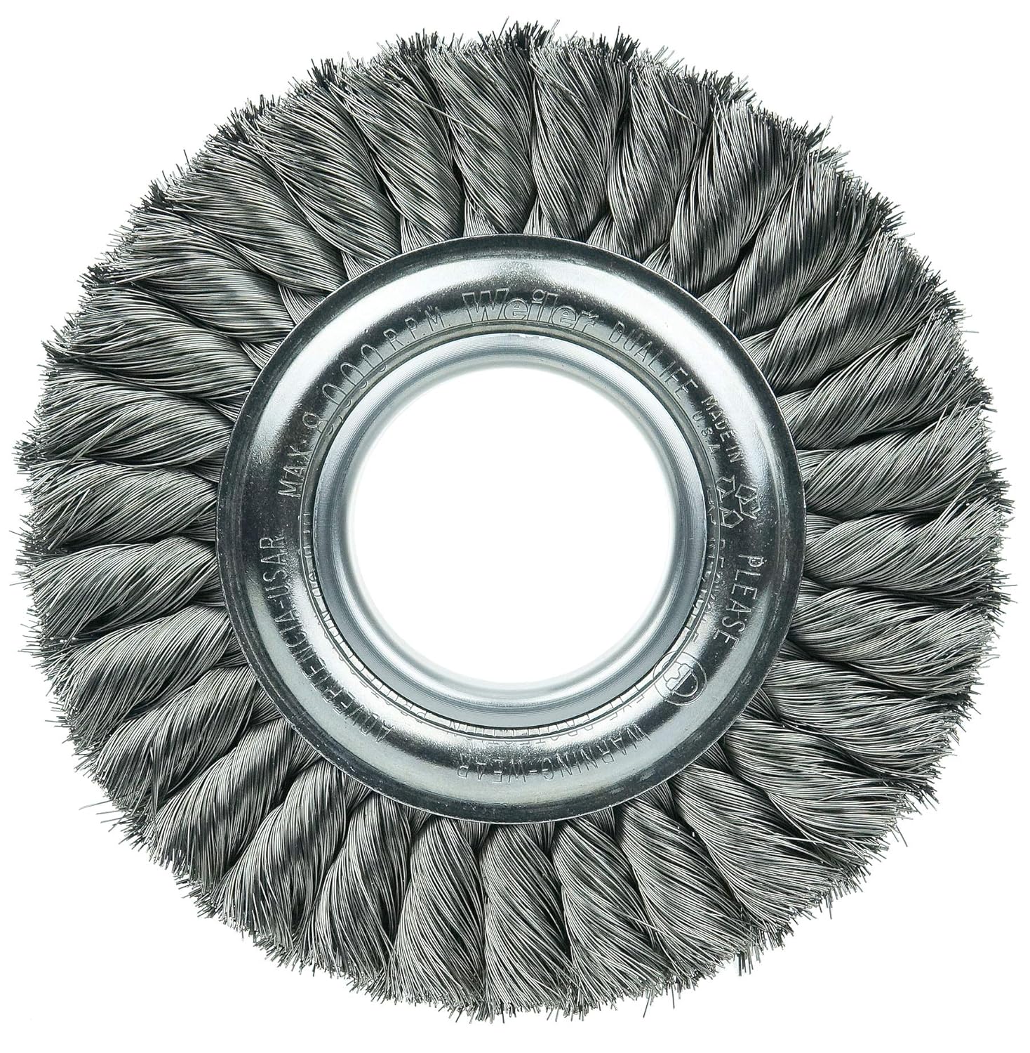 Weiler 09160 6" Standard Twist Knot Wire Wheel, .0118" Steel Fill, 2" Arbor Hole, Made in The USA (Pack of 5)