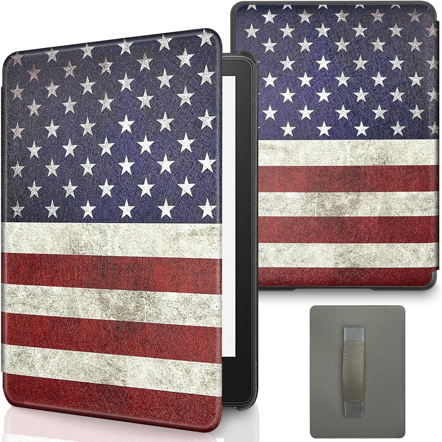 Aippdo Case for 6.8” Kindle Paperwhite 11th Generation 2021- Premium Lightweight Book Cover with Auto Wake/Sleep for Kindle Paperwhite 2021 Signature (American Flag)