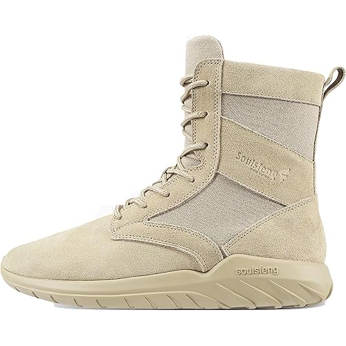 Soulsfeng Men's Tactical Boots Lightweight Sneakers Boots Hiking Work Military Combat Boots for Women