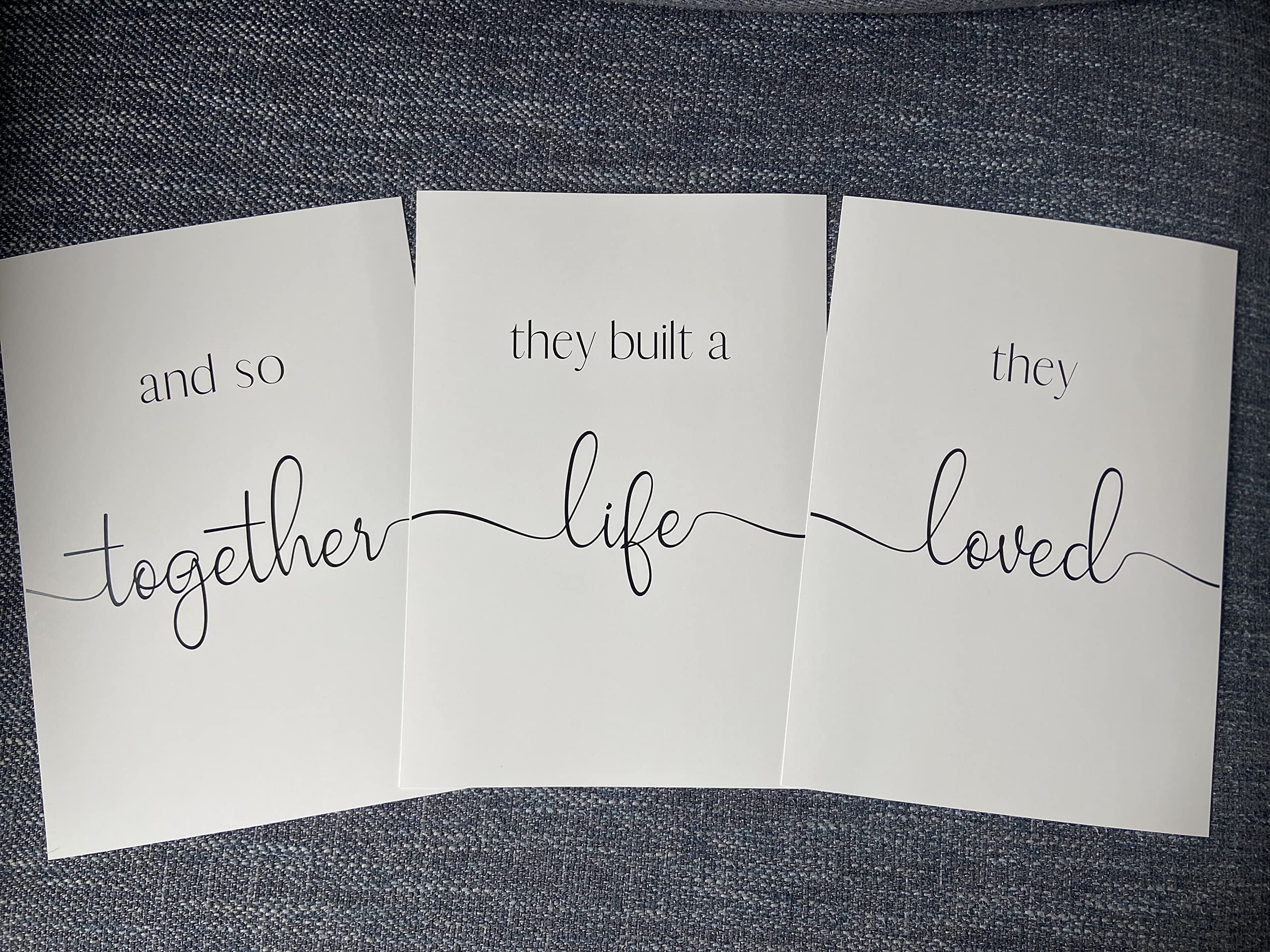 Family Quote set of 3 Unframed Prints, Together They Built A Life They Loved Home Wall Art Decor, Family Art Poster - Image 3