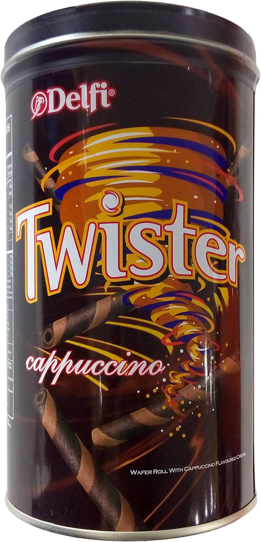 Twister Wafer Rolls - with Cappuccino Cream, 320g Tin