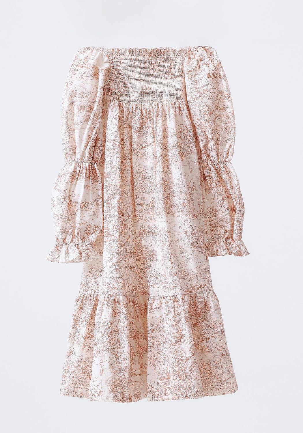 NOTHING FITS BUT Yuki Dress, Linen Cotton Long Puffed Sleeve Girls Dresses, Loose Casual Frock Ruffled Hem Dresses for Girls - Image 6