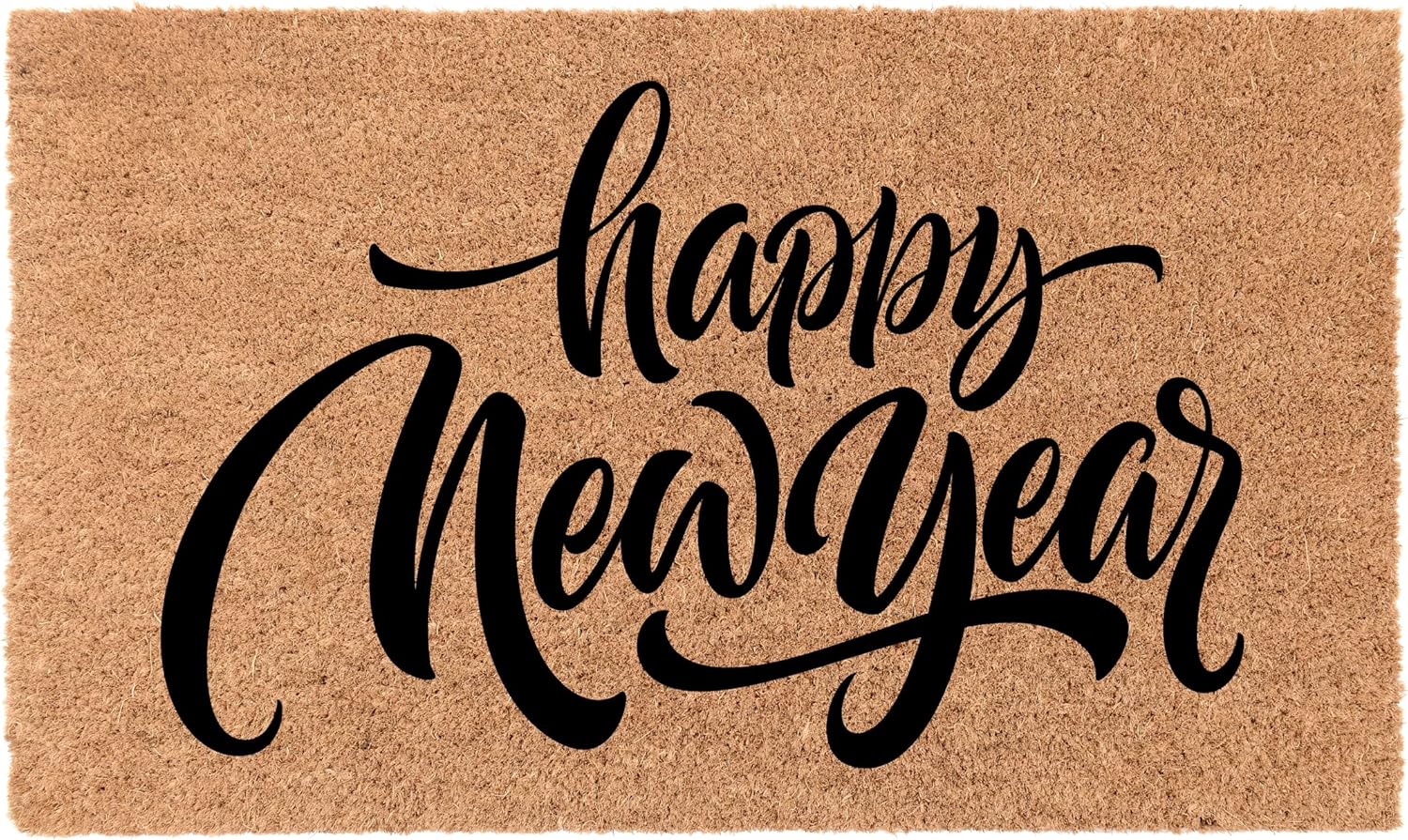 COCO MATS 'N MORE New Year Mats Made in USA - Happy New Year | Size: 18" x 30" - Vinyl Backed Durable Entry Mat Natural Coir New Year Decorations Decor Doormat 2023 Rugs Entryway