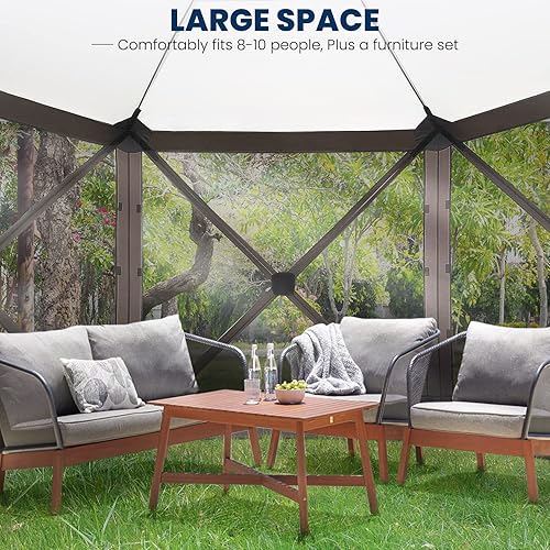 Miniatura 5 de COBIZI Tienda de campaña con pantalla desplegable para camping, pantalla de 12 x 12 pulgadas con mosquitera, toldo con pantalla instantánea con