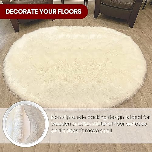 Miniatura 17 de Alfombra de lujo de piel de oveja sintética Alfombra esponjosa para dormitorio, sala de estar, habitación de los niños, alfombra suave y Marrón