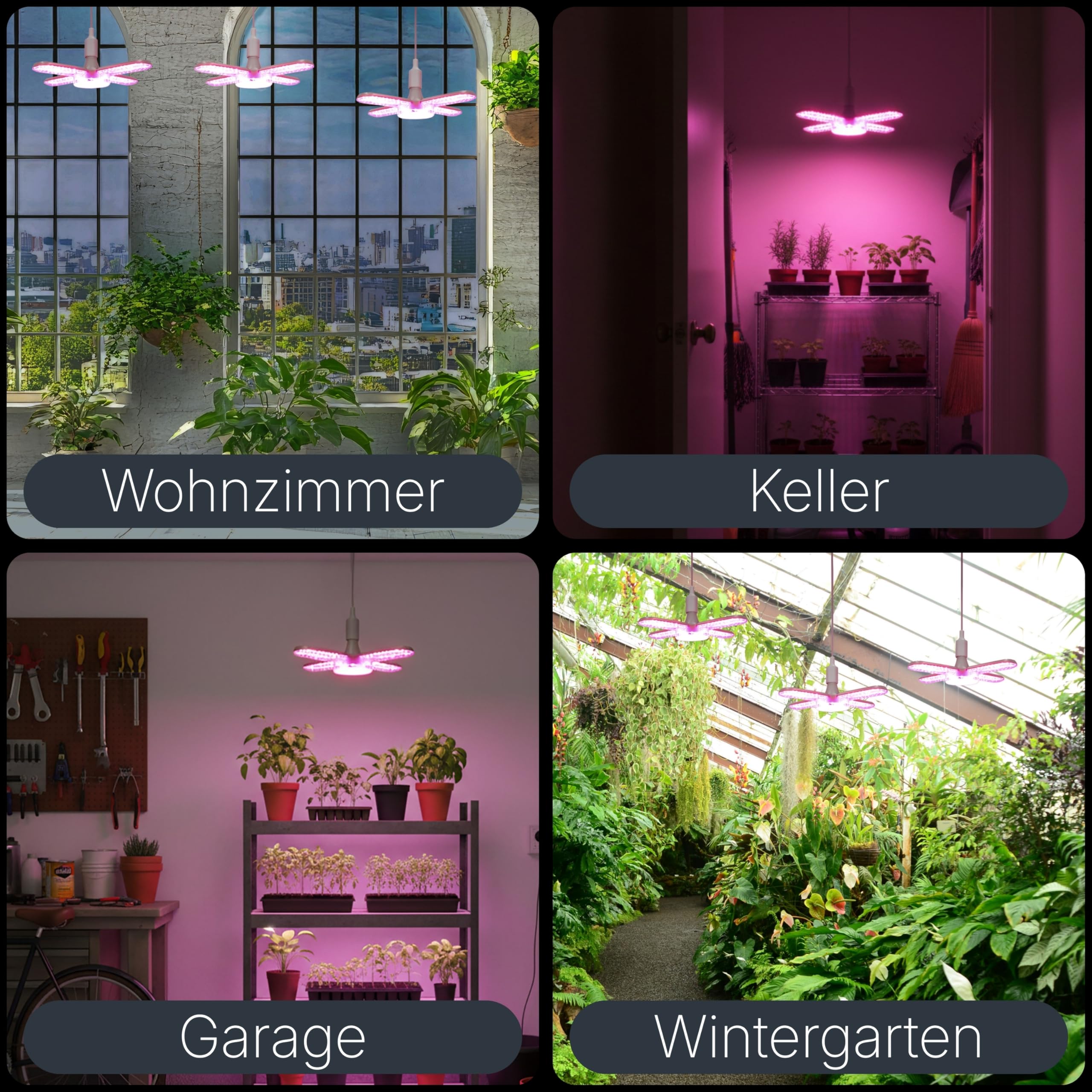 Vollspektrum Pflanzenlampe LED, 275 PPFD, für Zimmerpflanzen