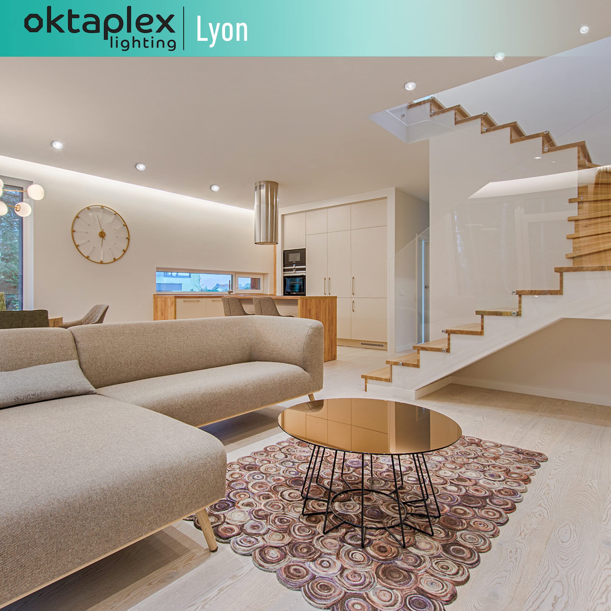 Oktaplex lot de 3 spot encastrable avec module LED aluminium Lyon 4,8W