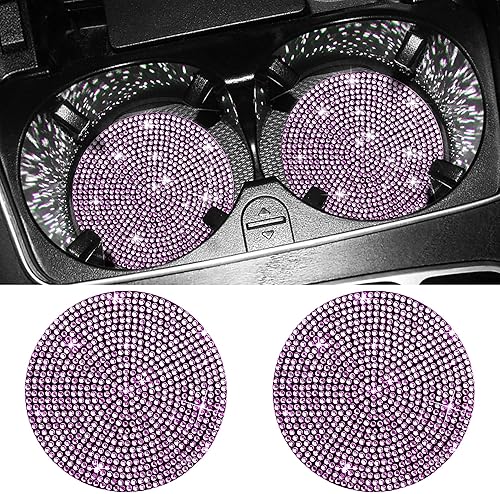 Portavasos para automóvil, paquete de 2 unidades, a la moda, antideslizantes, a prueba de golpes, universales, portavasos, insertos de diamantes de
