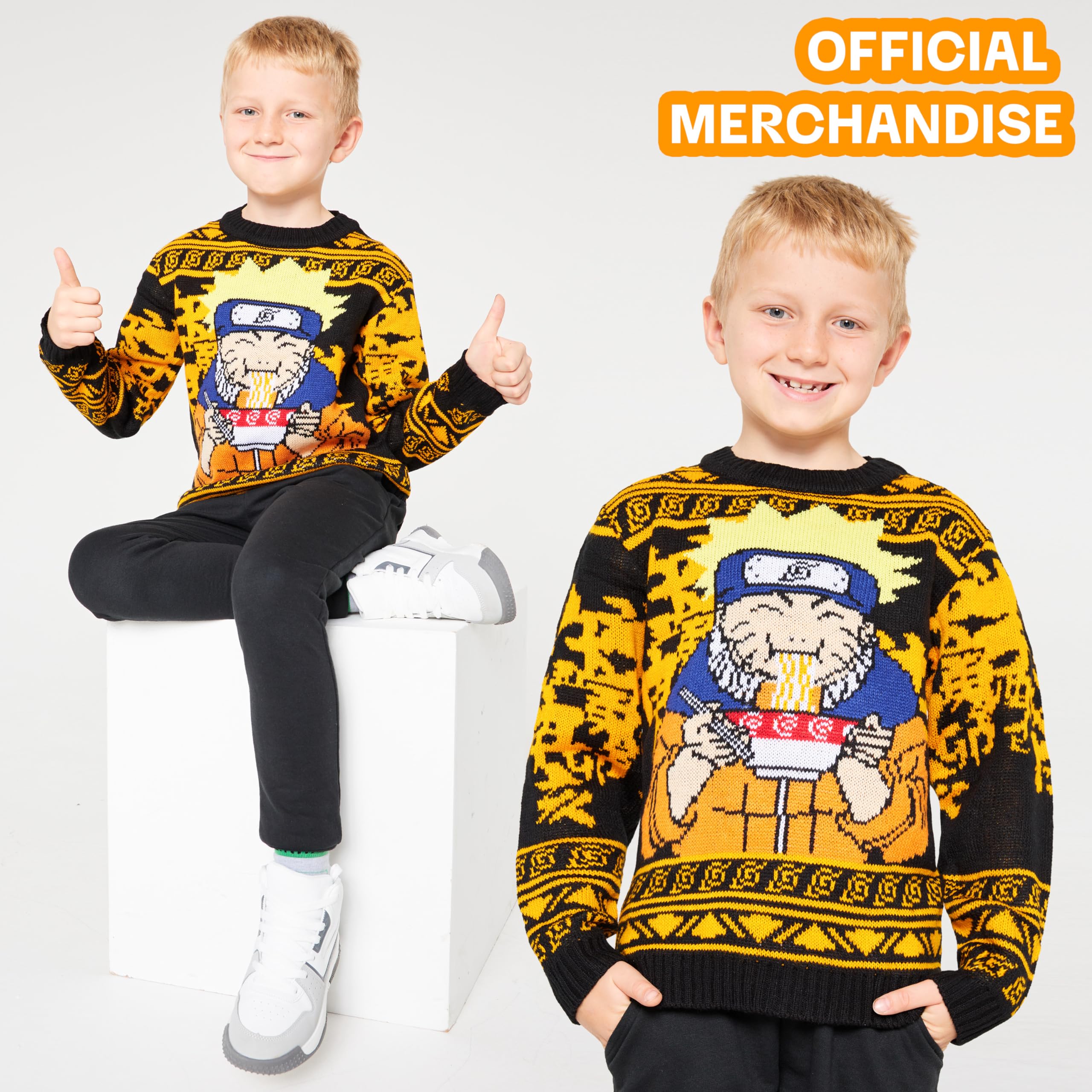 NARUTO Jersey Navideño Niños Anime Suéter Oficial Tallas 9-16 Años Regalos Sudadera Niño