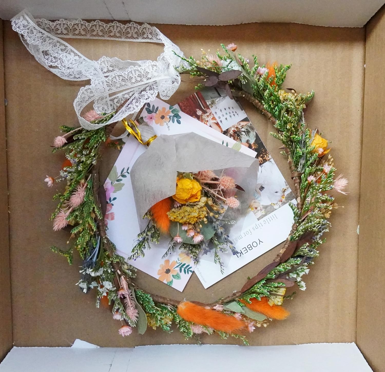 Wedding Dried Flower Crown/Boho Bridal Crown/Flower Girl Crown/Newborn Crown (Adule)