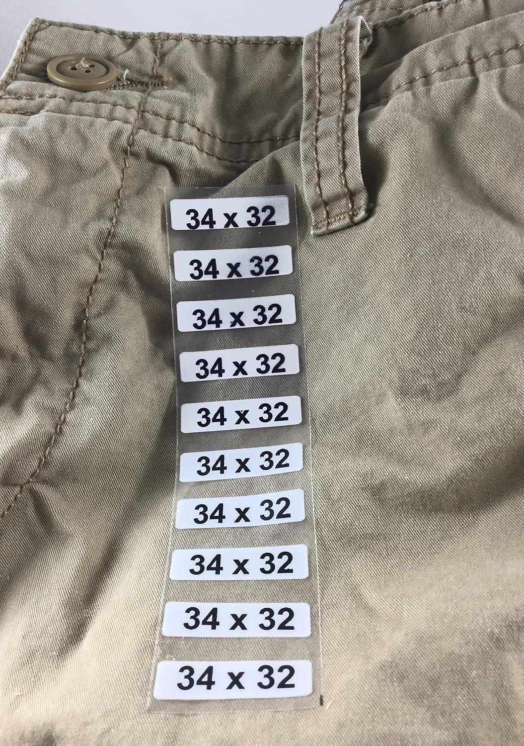 34 x 32 Men's Pants Clothing Size Strip Labels 1.25 x 5 125 Total Stickers image 3