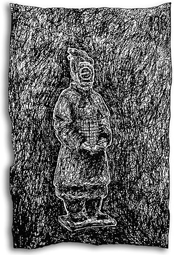 Original Artist-Designed Decorative Fabric-Versatile Terracotta Warrior Fabric Wall Art and Furniture Accent Piece