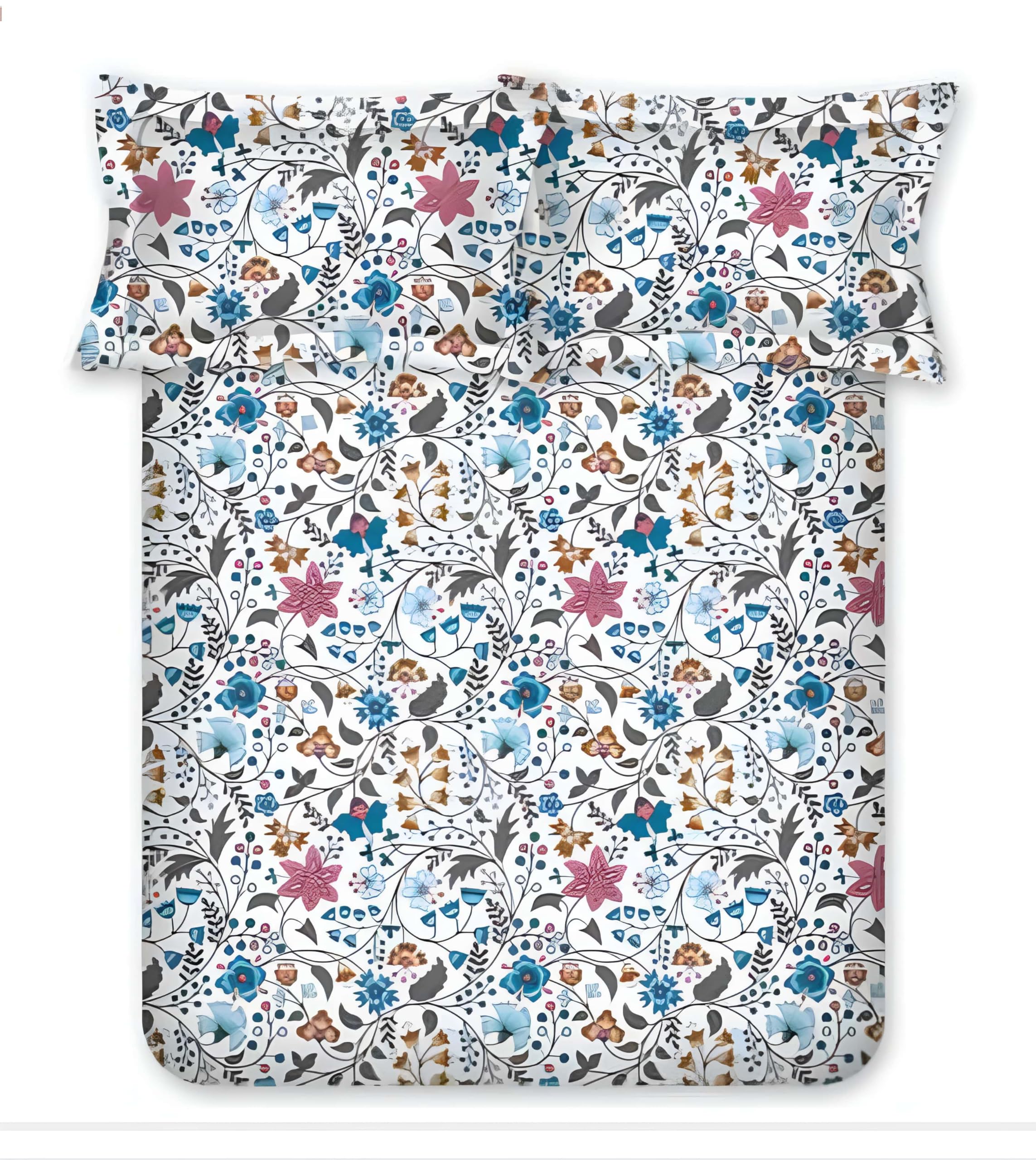 Bombay Dyeing 120TC 100% Cotton One Double Size (224x254Cm) Bedsheet with 2 Pillow Covers (7558 Blue Pink, Double) (B0DJ5QVDFF) Amazon Price History, Amazon Price Tracker