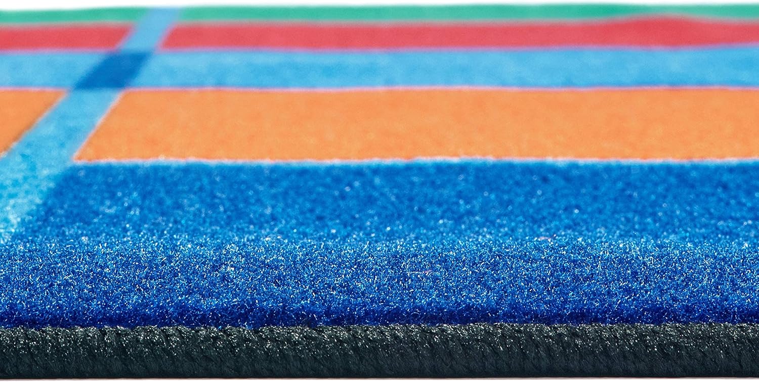 Carpets for Kids KID$Value Plus 72.91 Color Blocks Value Seating Classroom Rug 6ft x 9ft Rectangle Blue