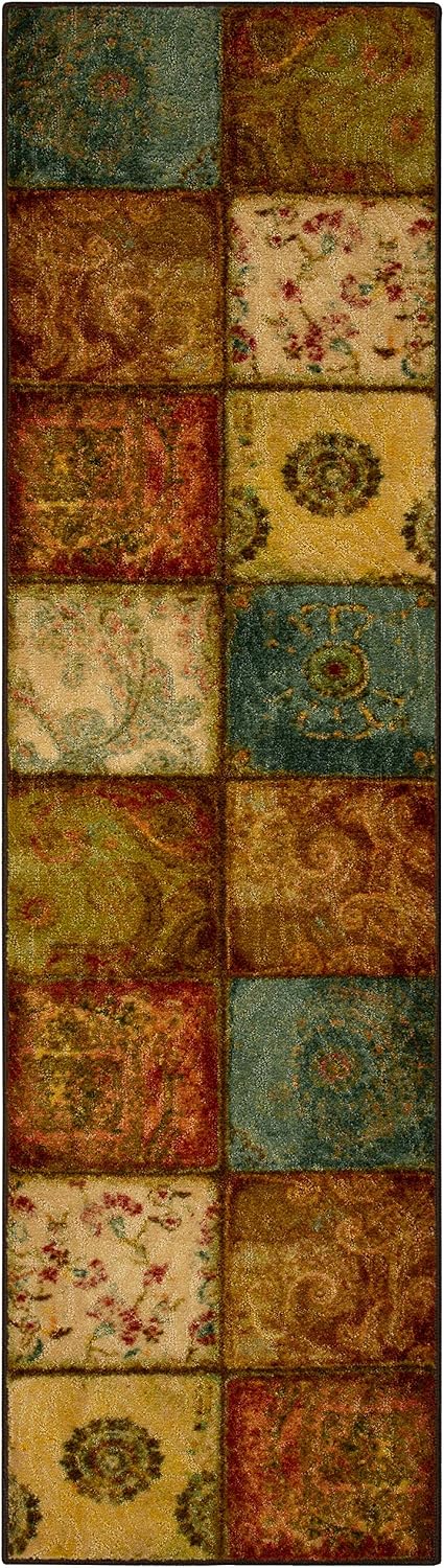 Mohawk Home Free Flow Artifact Panel Patchwork Runner Area Rug, 2'x5', Multi