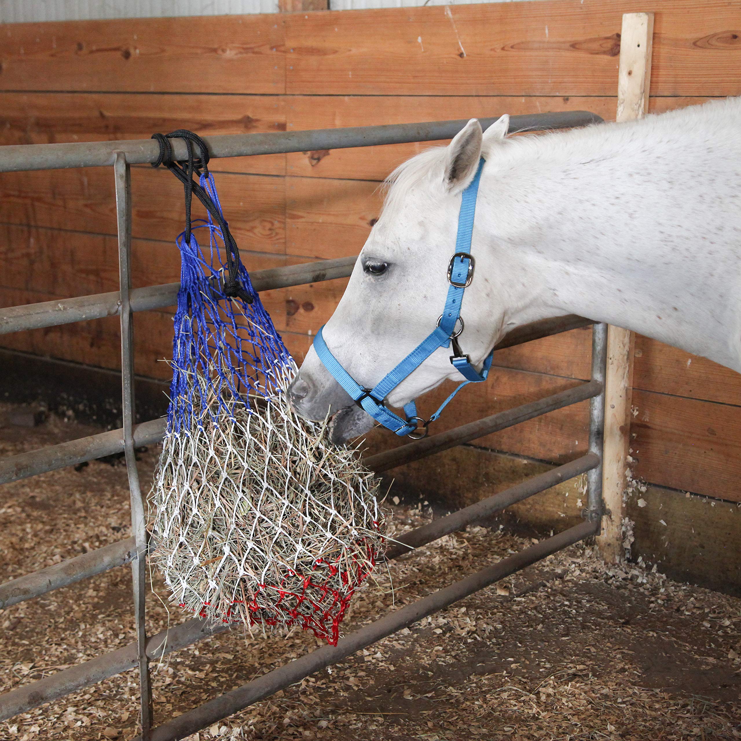 Majestic Ally 2 pcs Slow Feed 42” Hay Net for Horses Strong Small 2x2” Holes, Nylon Rope Hanging - Image 4