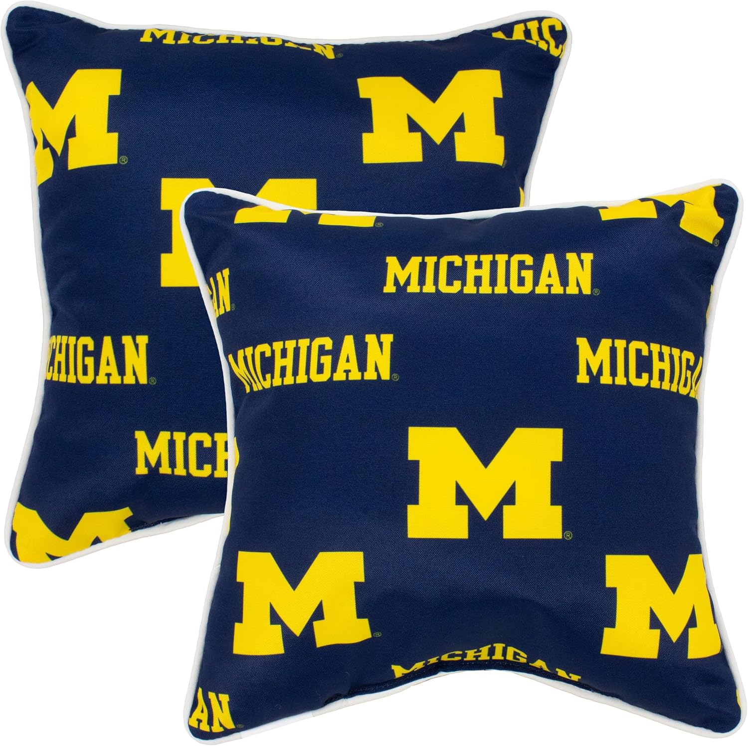 College Covers Outdoor Decorative Pillow Pillow, 2 Count (Pack of 1), Michigan Wolverines Michigan Wolverines 2 Count (Pack of 1)