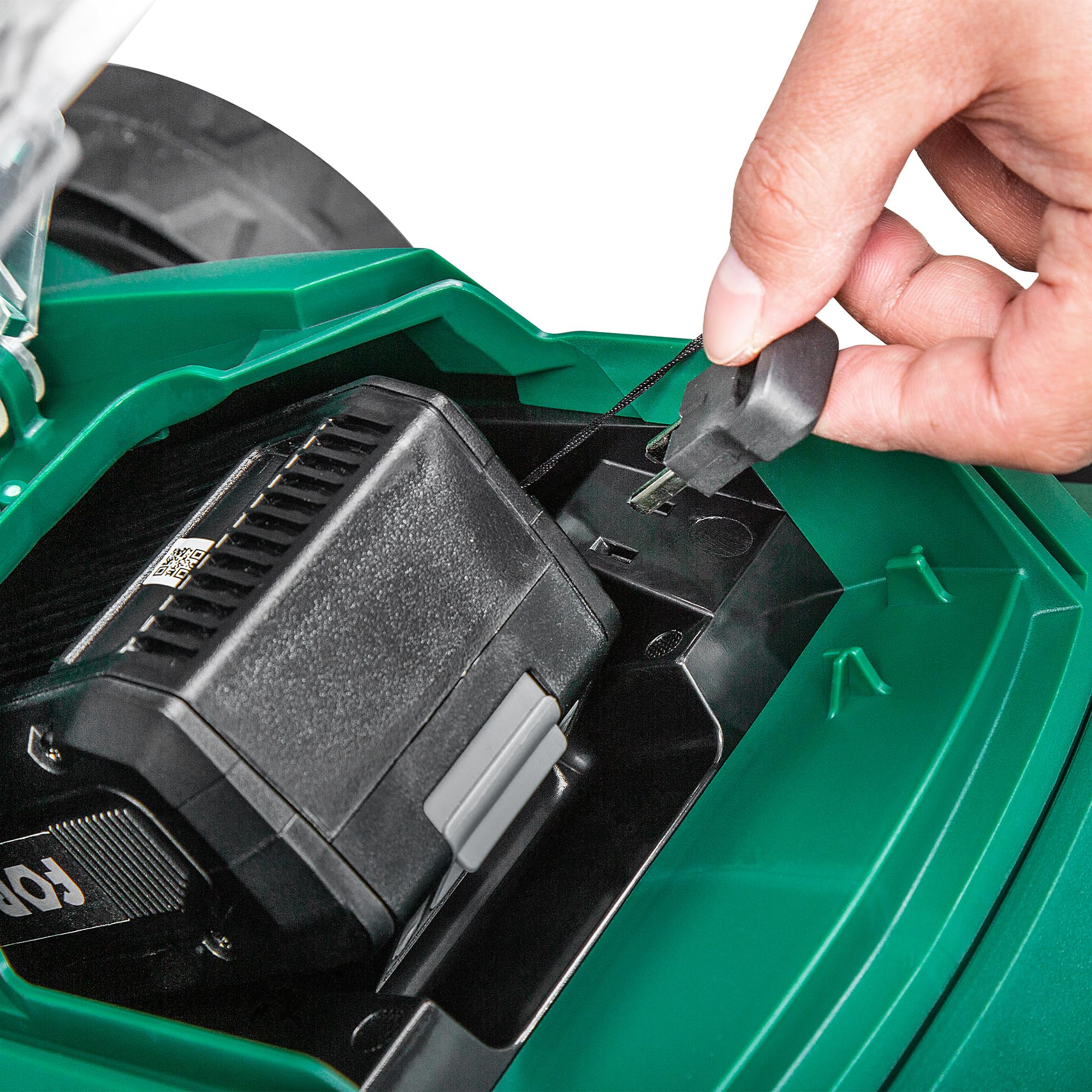 FORTE Cortacésped inalámbrico de 21,6 V y 34 cm con batería de iones de litio de 4,0 Ah, cargador rápido y rodillo trasero. Potente cortacésped de batería para césped pequeño a mediano (cortacésped de