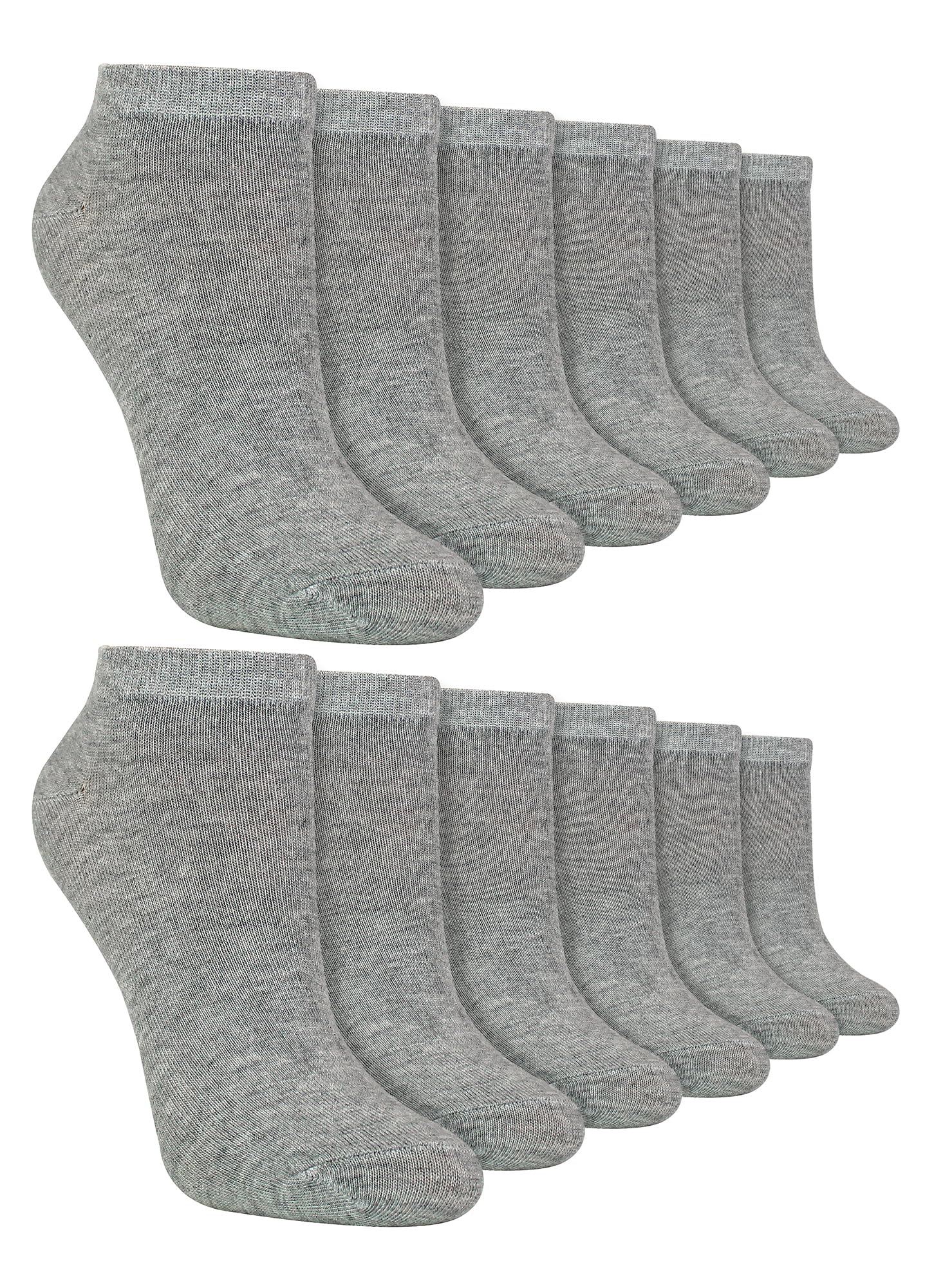 Sock Snob Unisex Kids Grey Kids 12 Pack Breathable Bamboo Trainer Socks