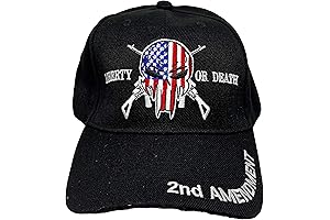Black Duck Brand Liberty Or Death 2nd Amendment Patriotic Skull Embroidered Patriotic...