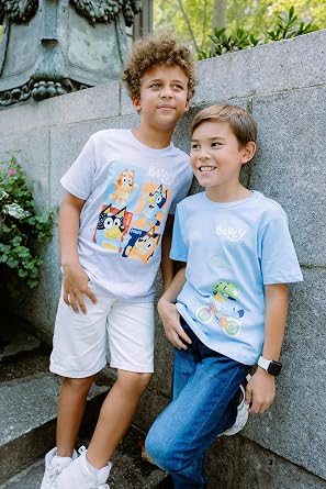 Bluey Boys' Short Sleeve T-Shirt 2-Pack Toddler to Little Kid